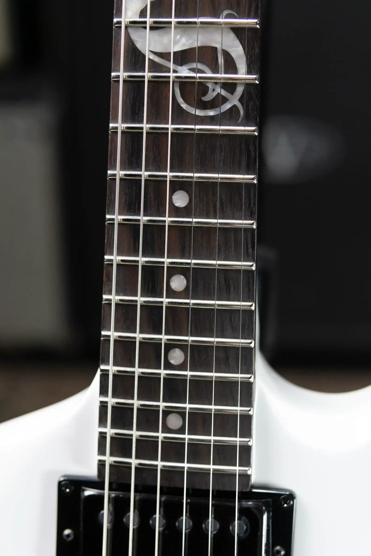 ESP LTD James Hetfield Signature Snakebyte Electric Guitar - Snow White with Hardshell Case