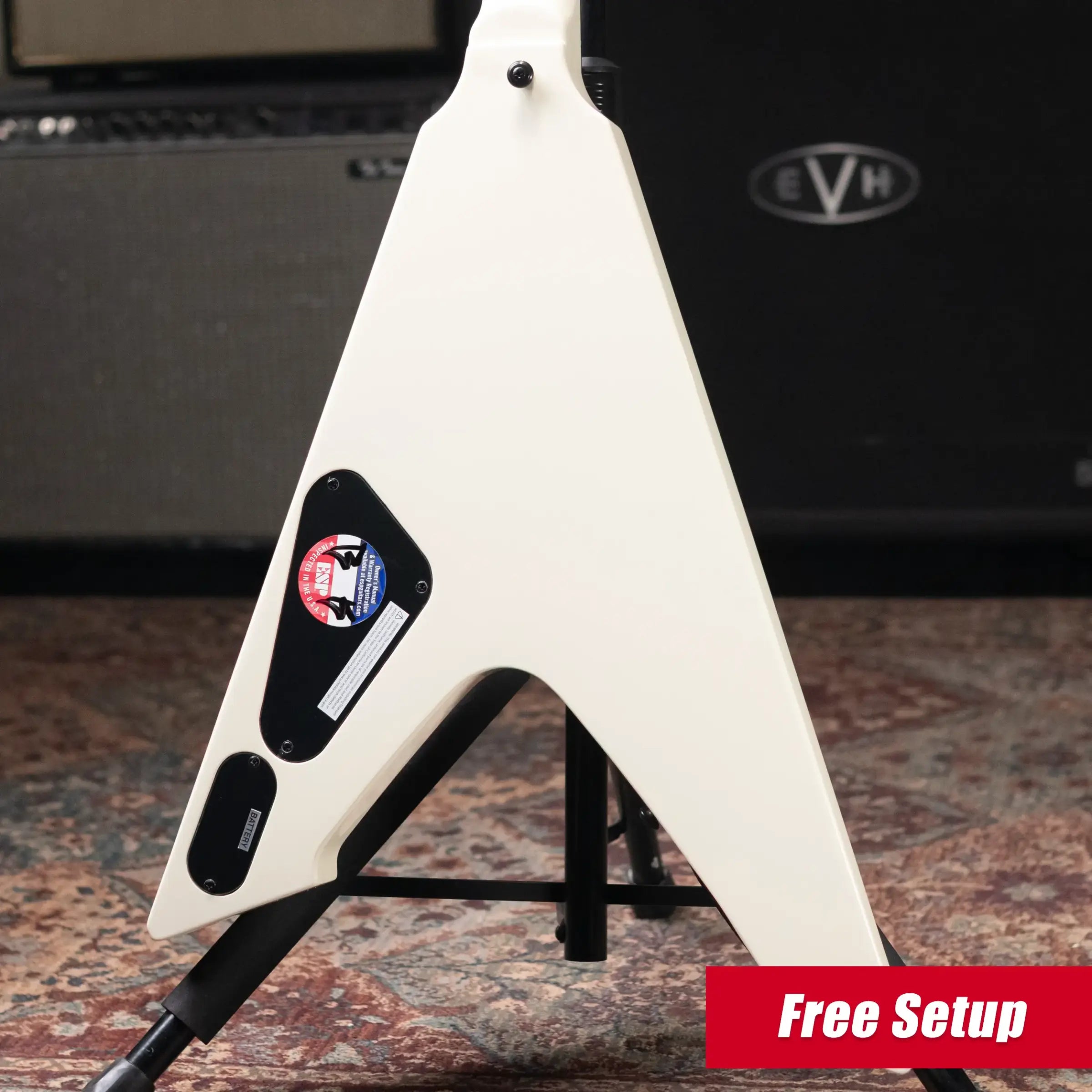 ESP LTD James Hetfield Signature Vulture Electric Guitar - Olympic White with Hardshell Case