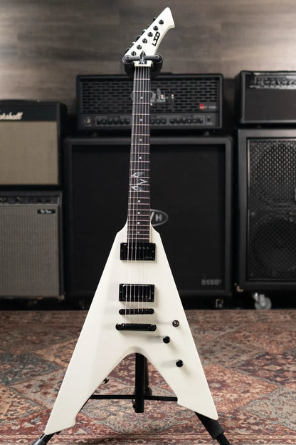 ESP LTD James Hetfield Signature Vulture Electric Guitar - Olympic White with Hardshell Case