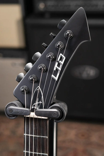 ESP LTD James Hetfield Signature Vulture Electric Guitar - Satin Black with Hardshell Case