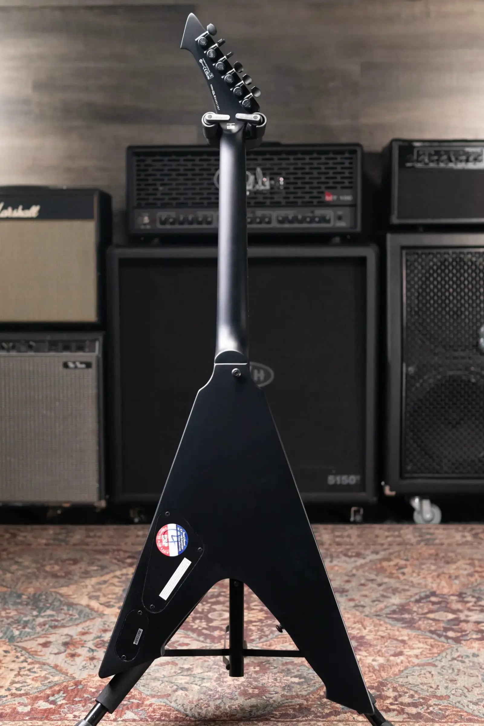 ESP LTD James Hetfield Signature Vulture Electric Guitar - Satin Black with Hardshell Case