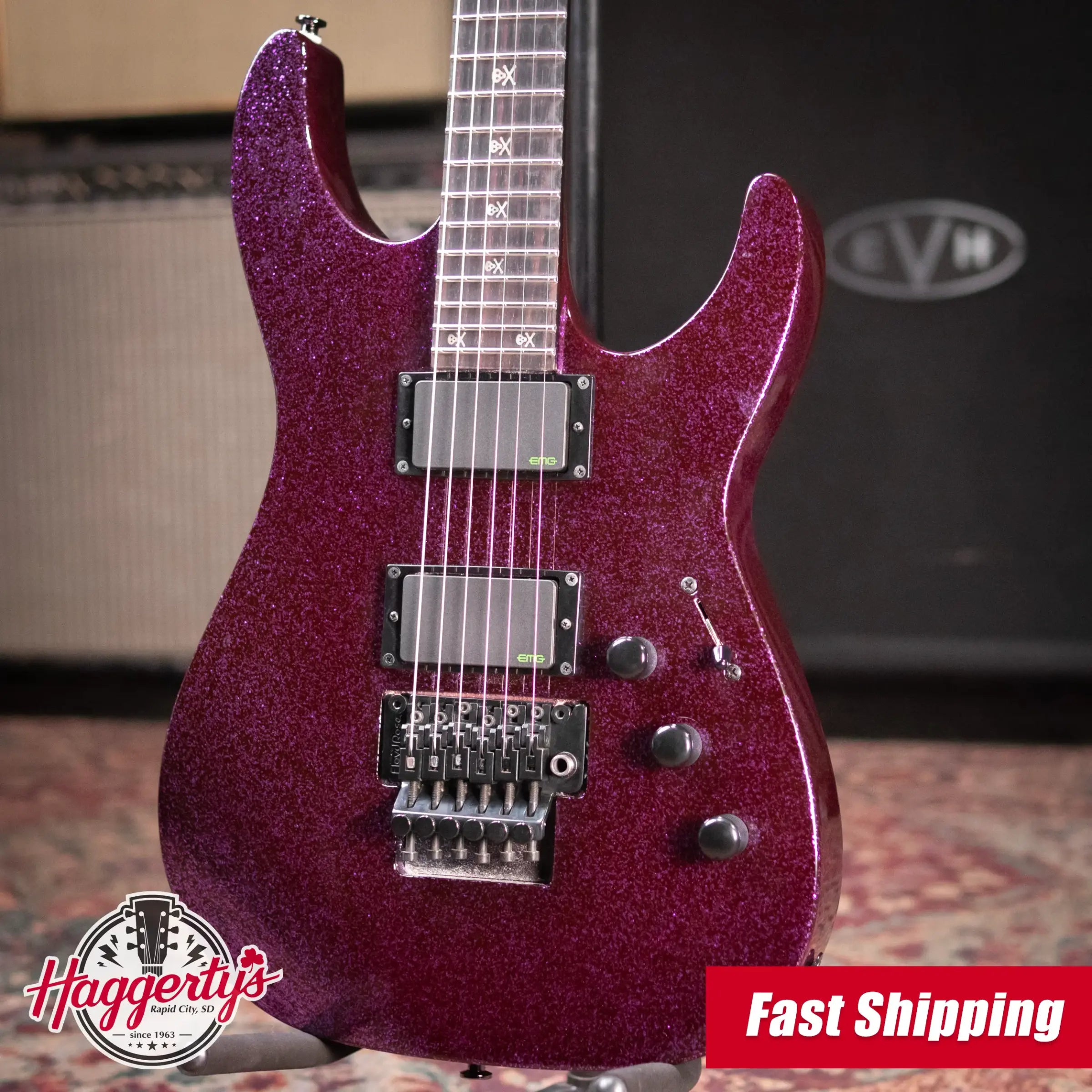 ESP LTD KH-602 Kirk Hammett Signature Electric Guitar - Purple Sparkle with Hardshell Case - Used