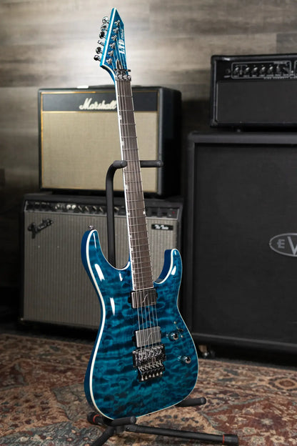 ESP LTD MH-1000 QM Electric Guitar - Black Ocean