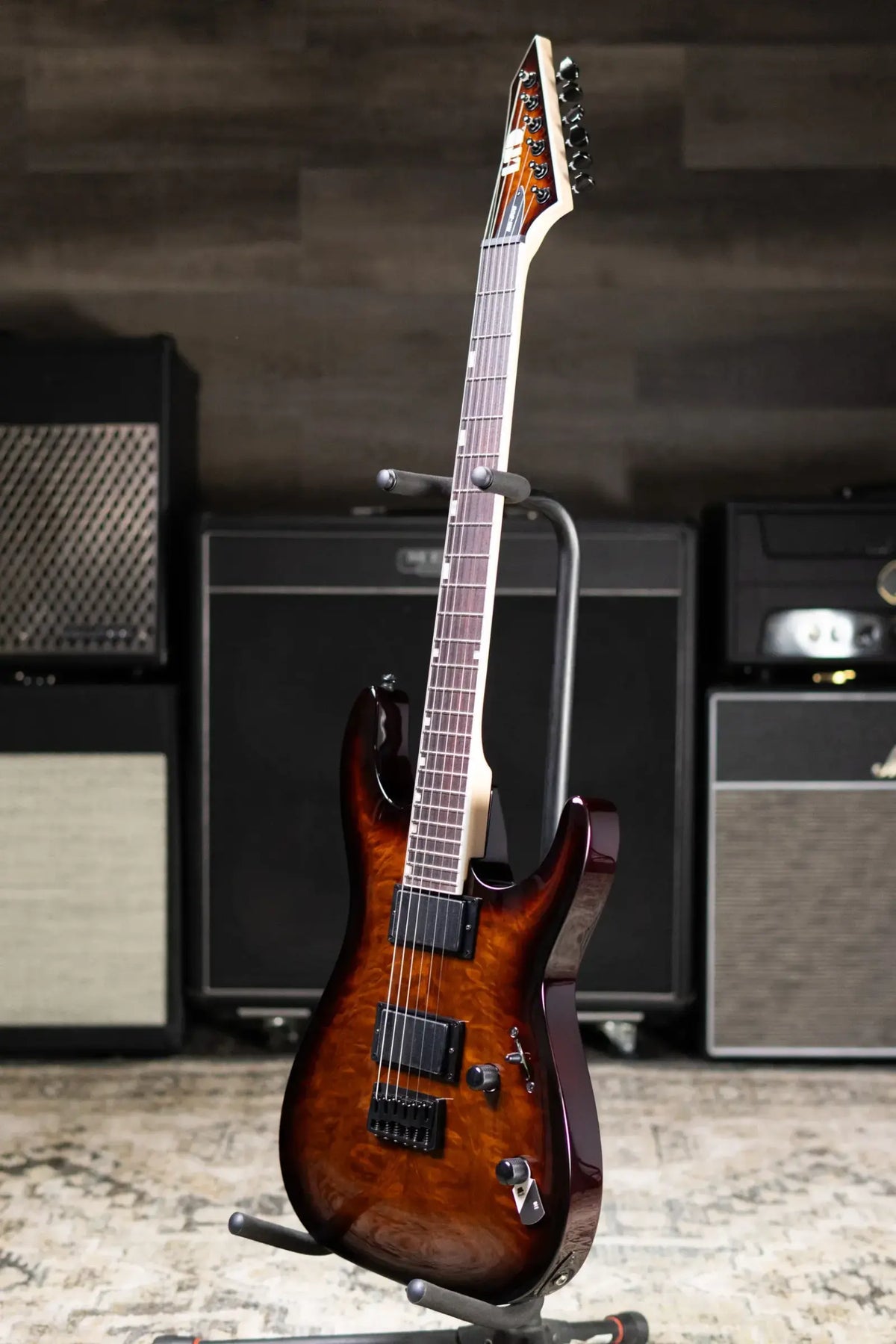 ESP LTD MH-200HT Electric Guitar - Dark Brown Sunburst