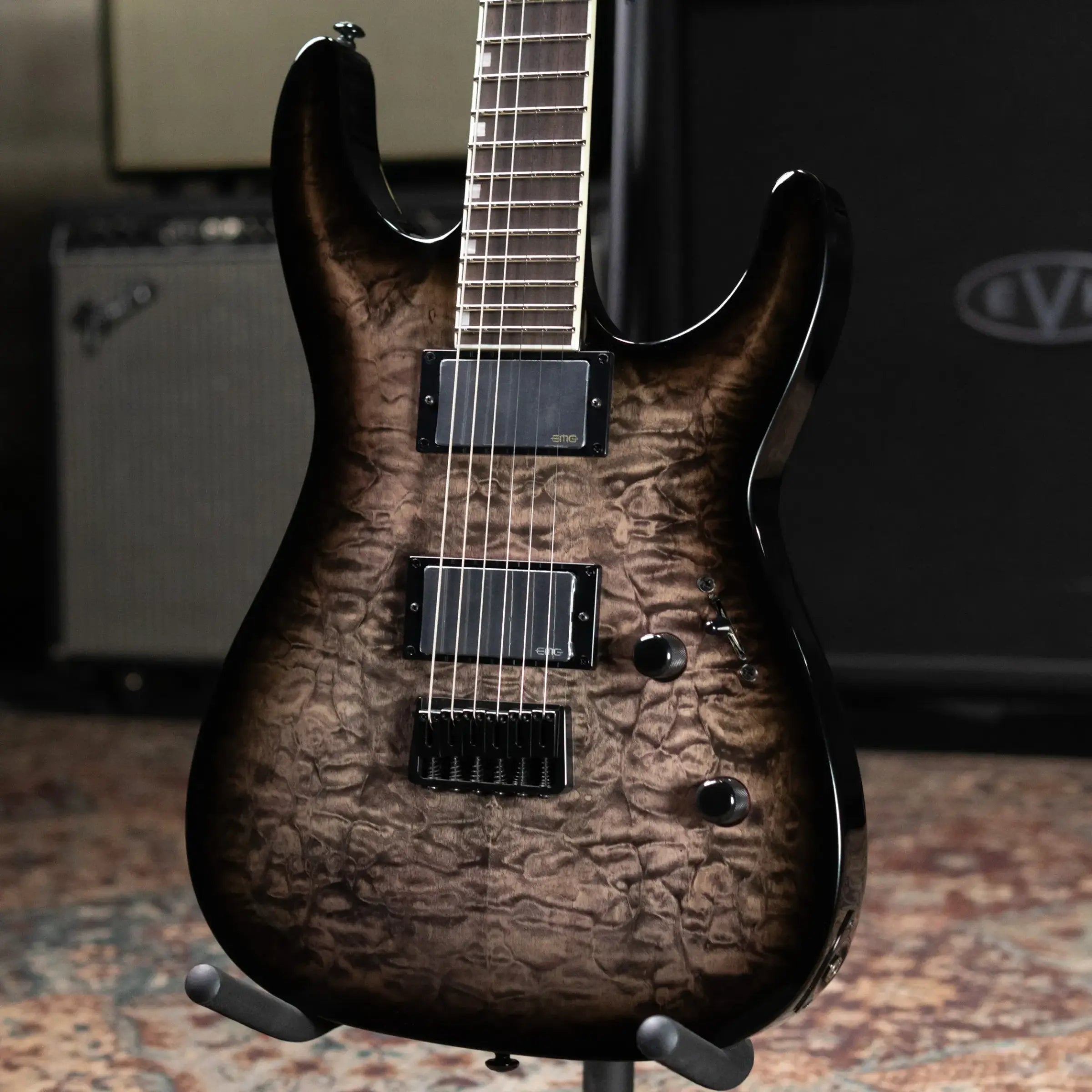 ESP LTD MH-400HT/QM Electric Guitar - See Thru Black Sunburst