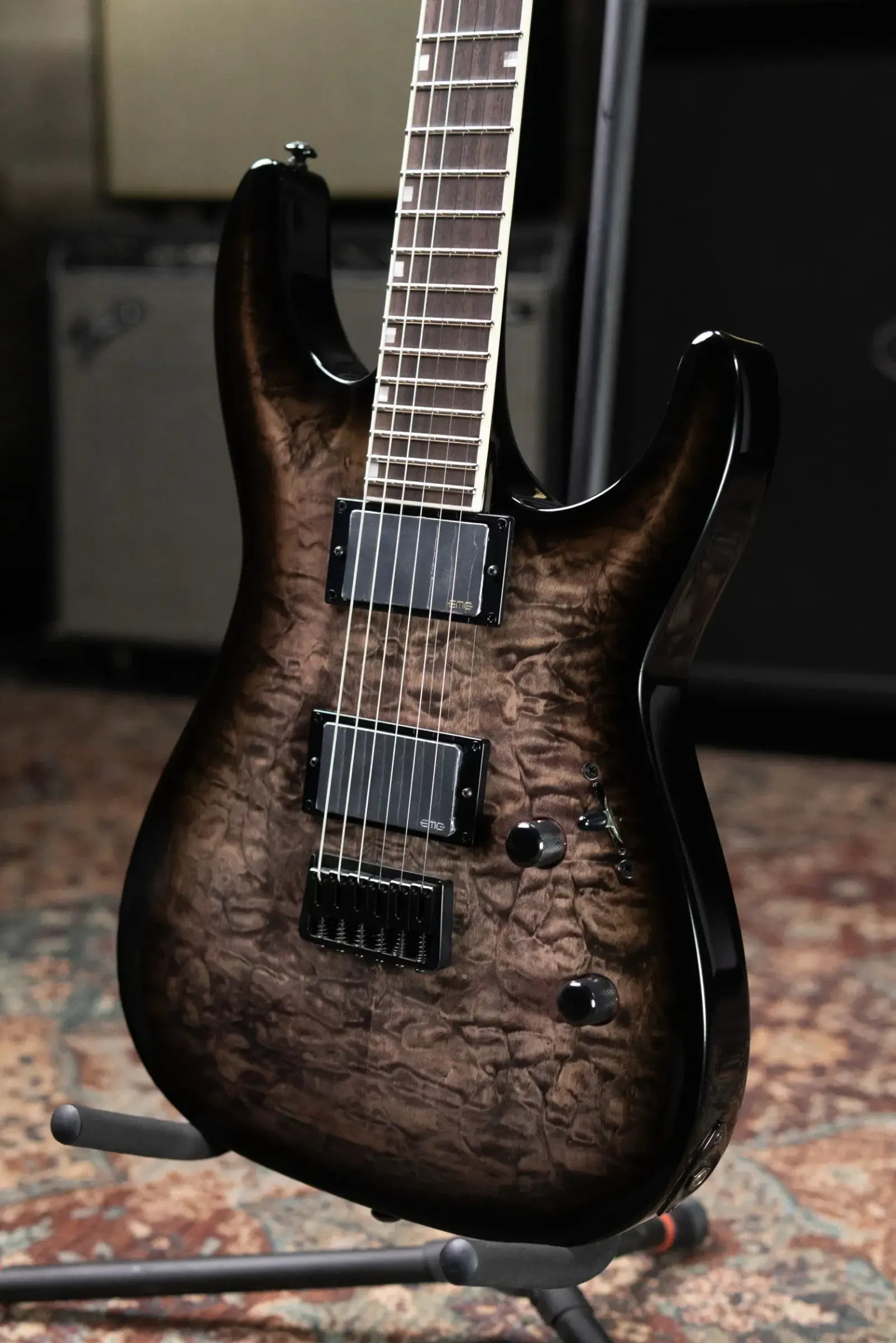 ESP LTD MH-400HT/QM Electric Guitar - See Thru Black Sunburst