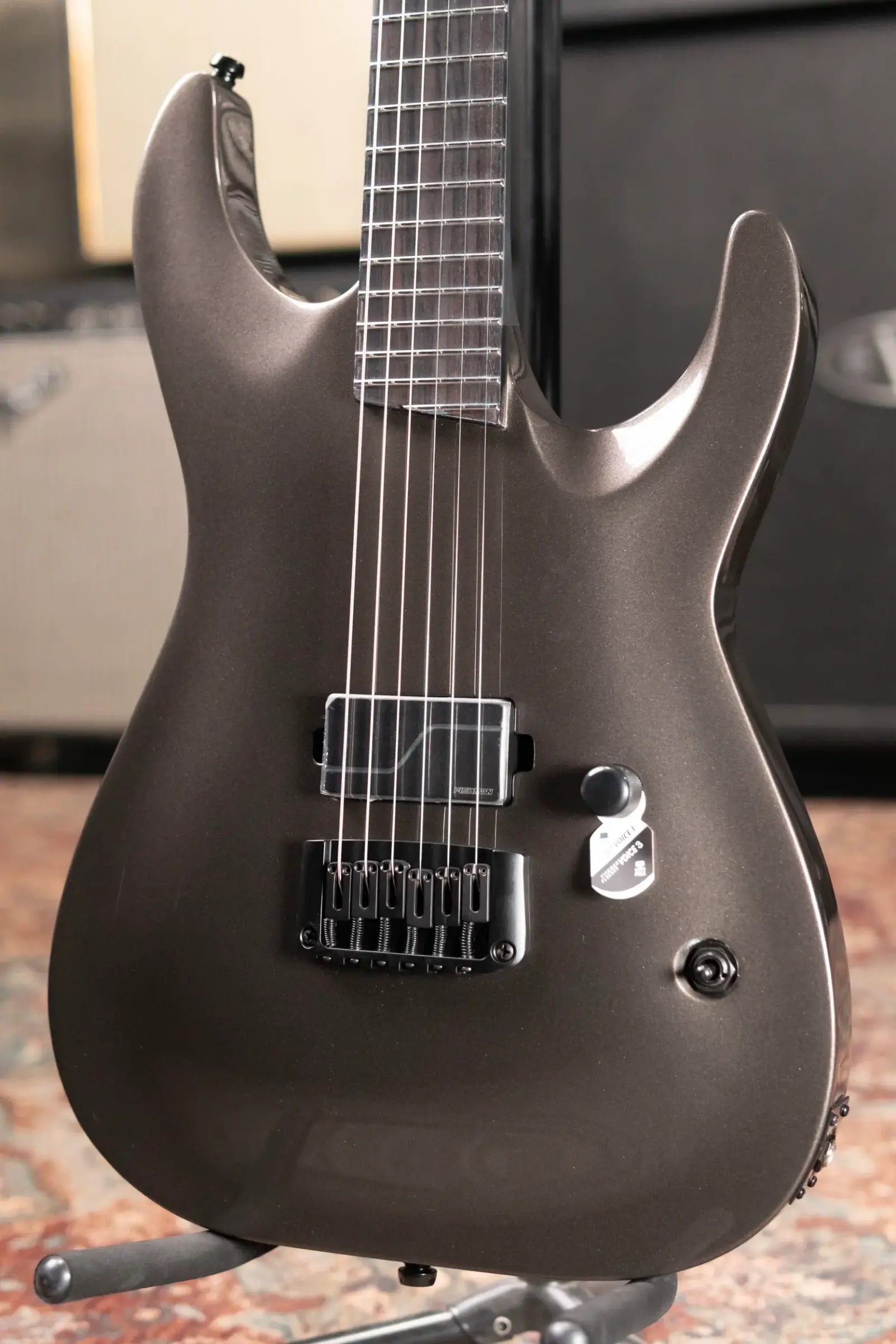 ESP LTD MT-I Mick Thomson Signature Electric Guitar - Obsidian Metallic  with Hardshell Case
