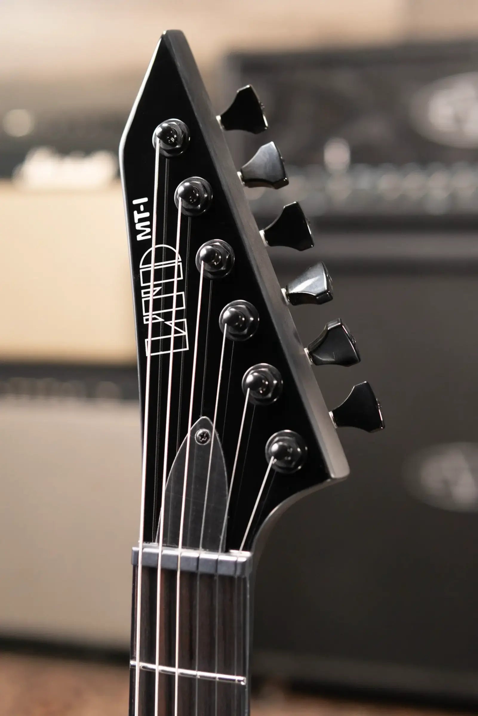 ESP LTD MT-I Mick Thomson Signature Electric Guitar - Obsidian Metallic  with Hardshell Case
