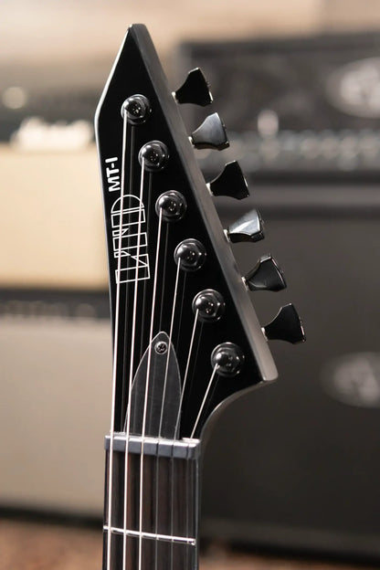 ESP LTD MT-I Mick Thomson Signature Electric Guitar - Obsidian Metallic  with Hardshell Case