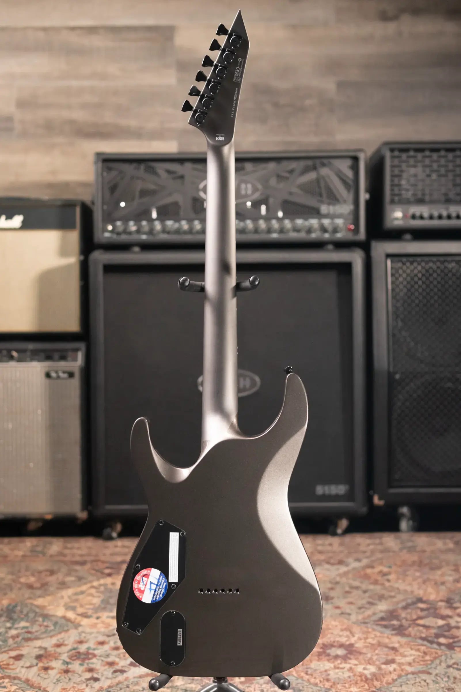 ESP LTD MT-I Mick Thomson Signature Electric Guitar - Obsidian Metallic  with Hardshell Case