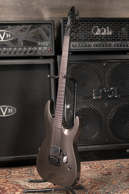 ESP LTD MT-I Mick Thomson Signature Electric Guitar - Obsidian Metallic  with Hardshell Case