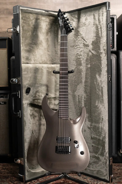 ESP LTD MT-I Mick Thomson Signature Electric Guitar - Obsidian Metallic  with Hardshell Case