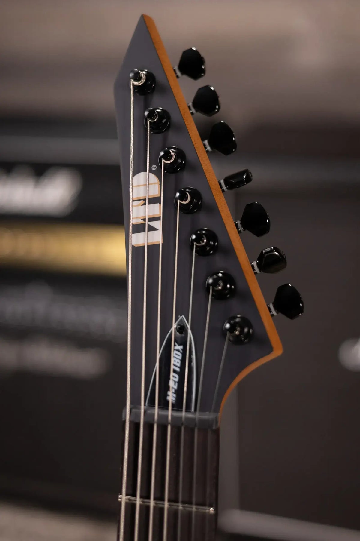 ESP LTD M-207DX Baritone 7-String Electric Guitar - See Thru Black Satin