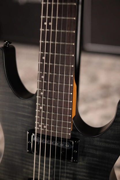 ESP LTD M-207DX Baritone 7-String Electric Guitar - See Thru Black Satin