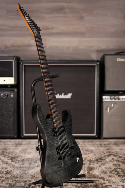ESP LTD M-207DX Baritone 7-String Electric Guitar - See Thru Black Satin