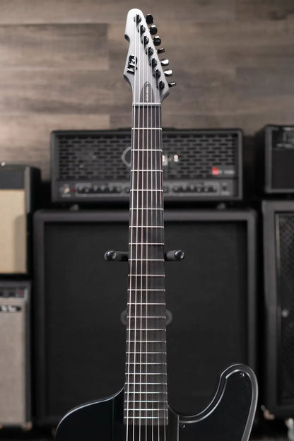 ESP LTD Phoenix-7 Baritone Black Metal Electric Guitar - Black Satin