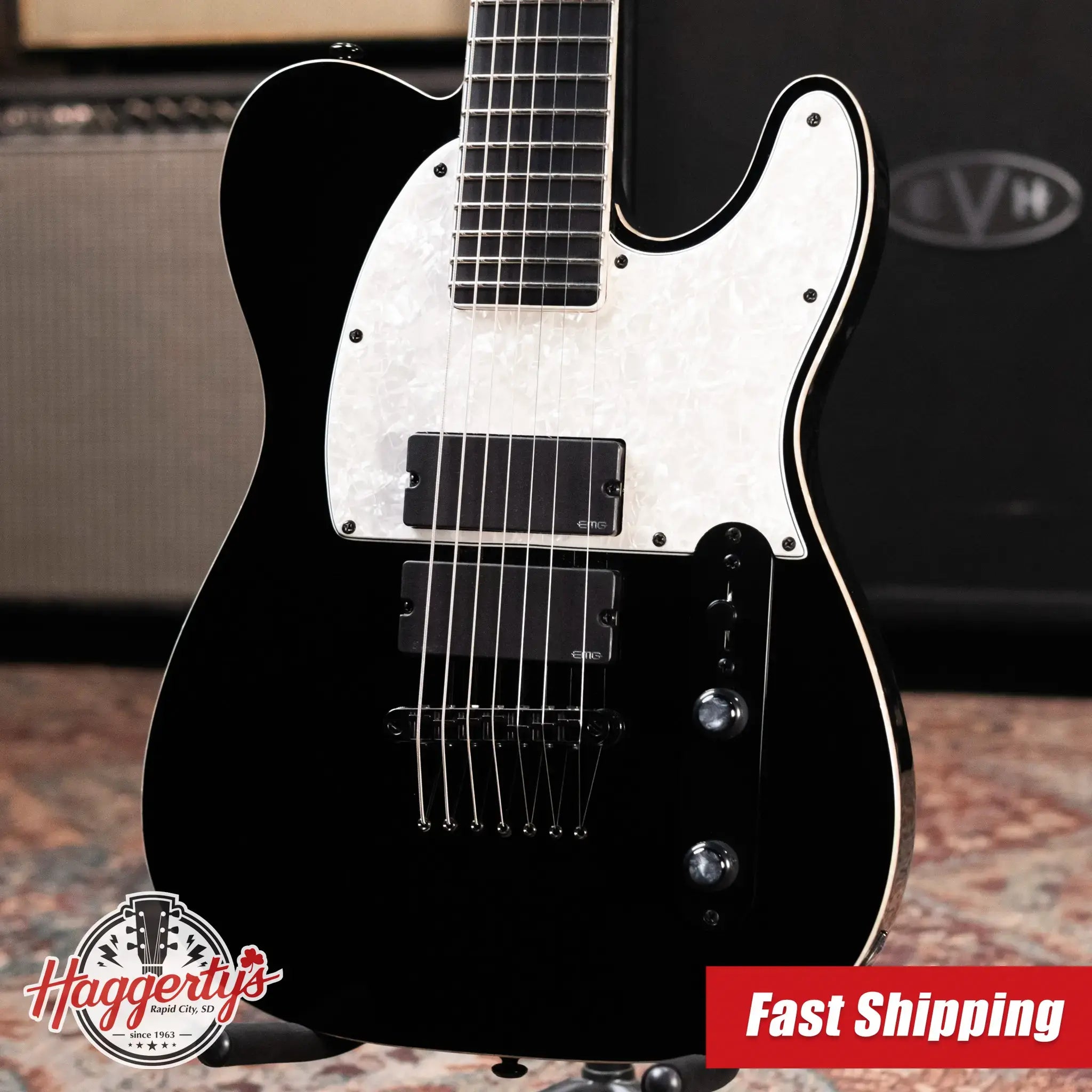 ESP LTD SCT-607B Stephen Carpenter Signature 7-String Baritone Electric Guitar - Black - Used