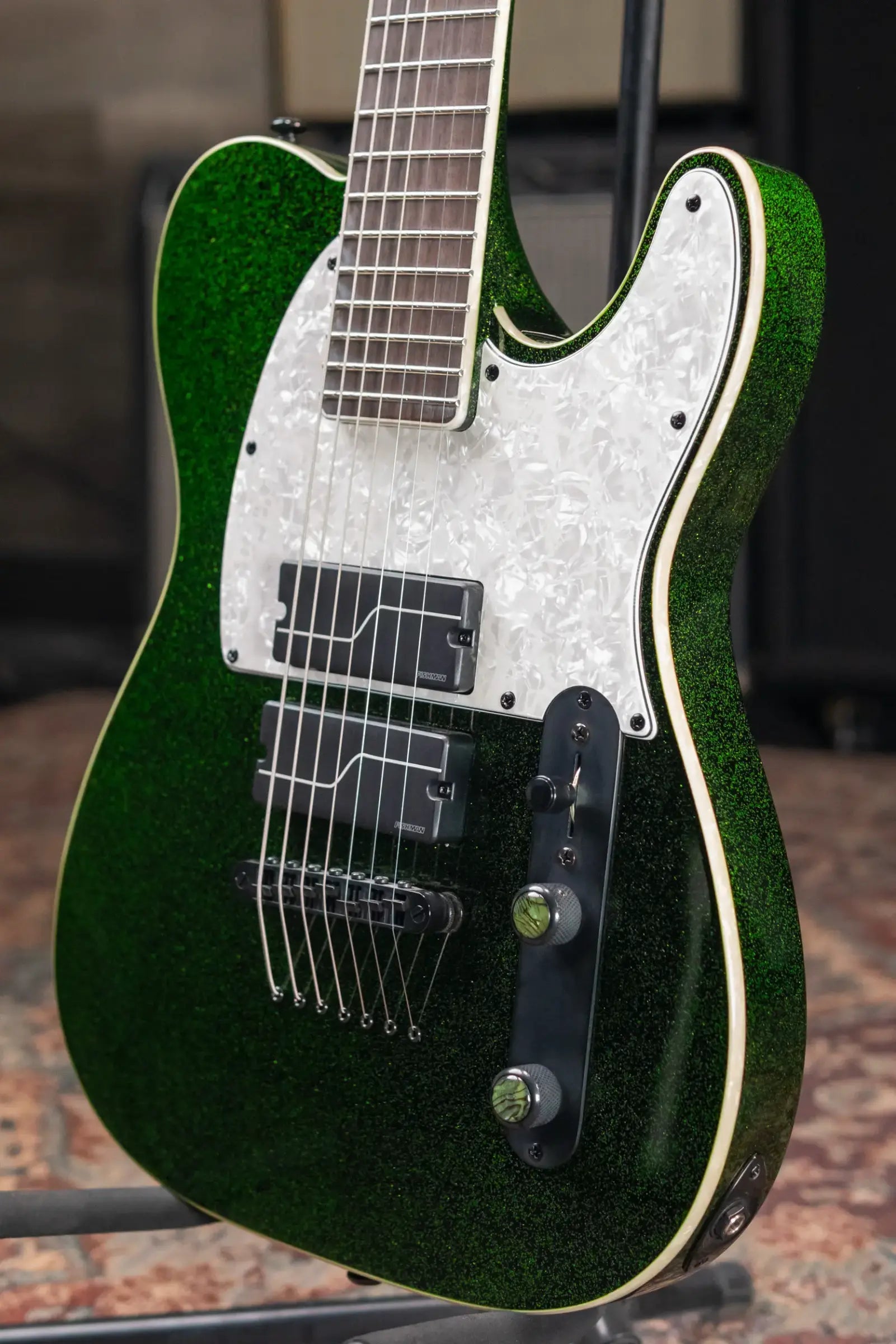 ESP LTD SCT-607B Stephen Carpenter Signature 7-String Baritone Electric Guitar Green Sparkle with Hardshell Case - Used