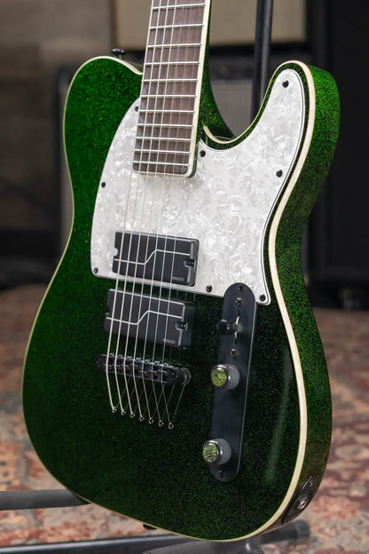 ESP LTD SCT-607B Stephen Carpenter Signature 7-String Baritone Electric Guitar Green Sparkle with Hardshell Case - Used