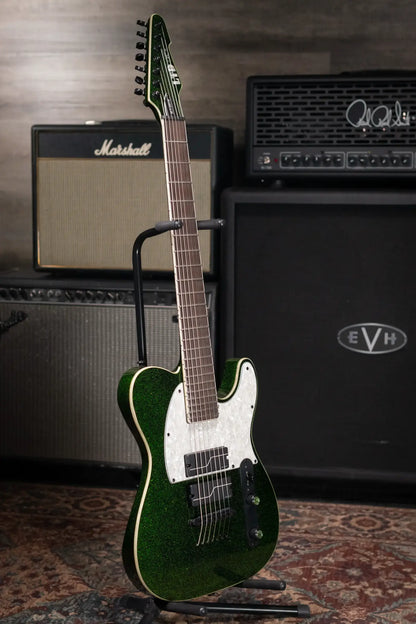 ESP LTD SCT-607B Stephen Carpenter Signature 7-String Baritone Electric Guitar Green Sparkle with Hardshell Case - Used