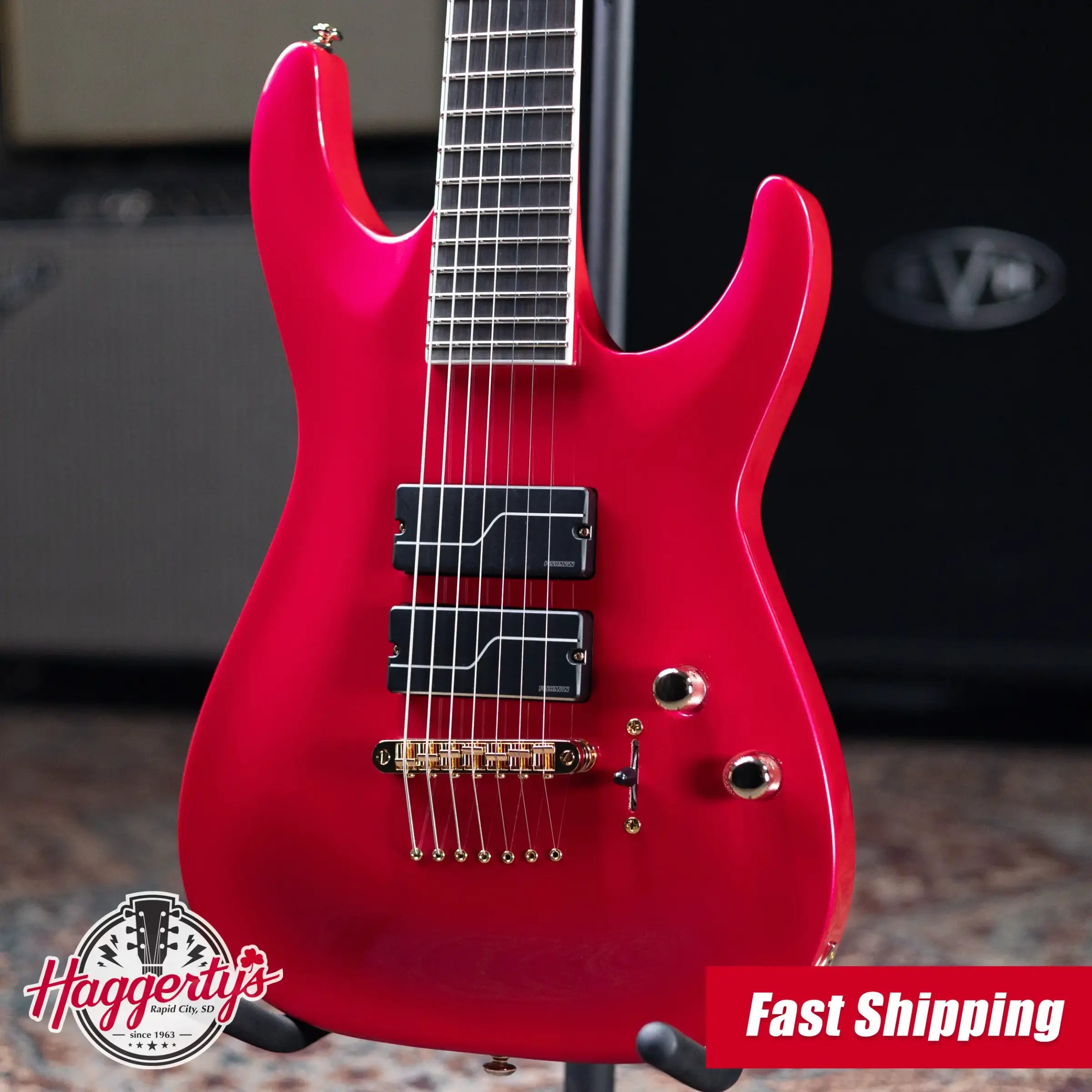 ESP LTD SC-607B Stephen Carpenter Signature 7-String Baritone Electric Guitar - Magenta with Hardshell Case