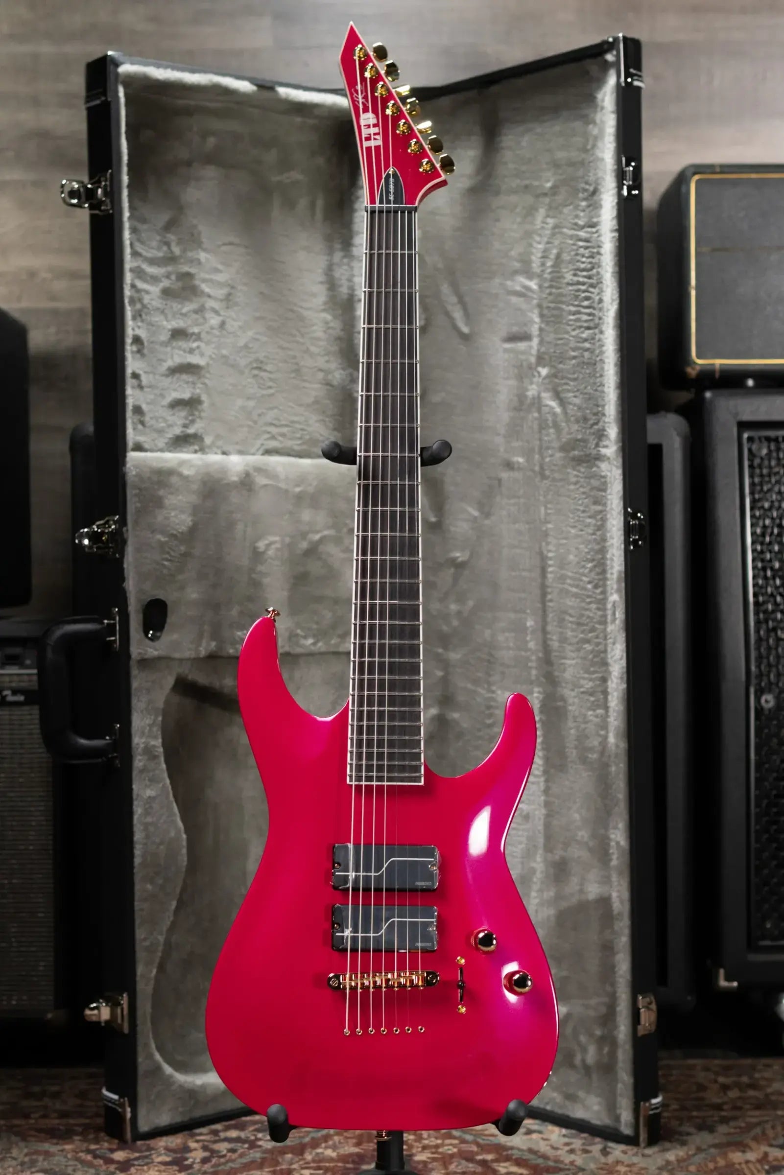 ESP LTD SC-607B Stephen Carpenter Signature 7-String Baritone Electric Guitar - Magenta with Hardshell Case