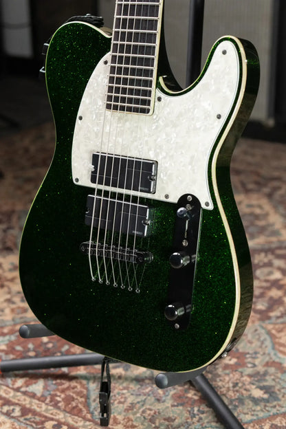 ESP LTD Stephen Carpenter SCT-607B 7-String Electric Guitar - Green Sparkle with Hardshell Case and Upgraded Pickups - Used