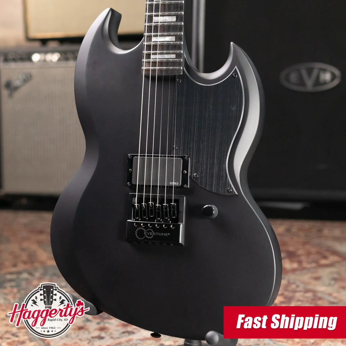 ESP LTD Viper-1001 Evertune Electric Guitar - Charcoal Metallic Satin