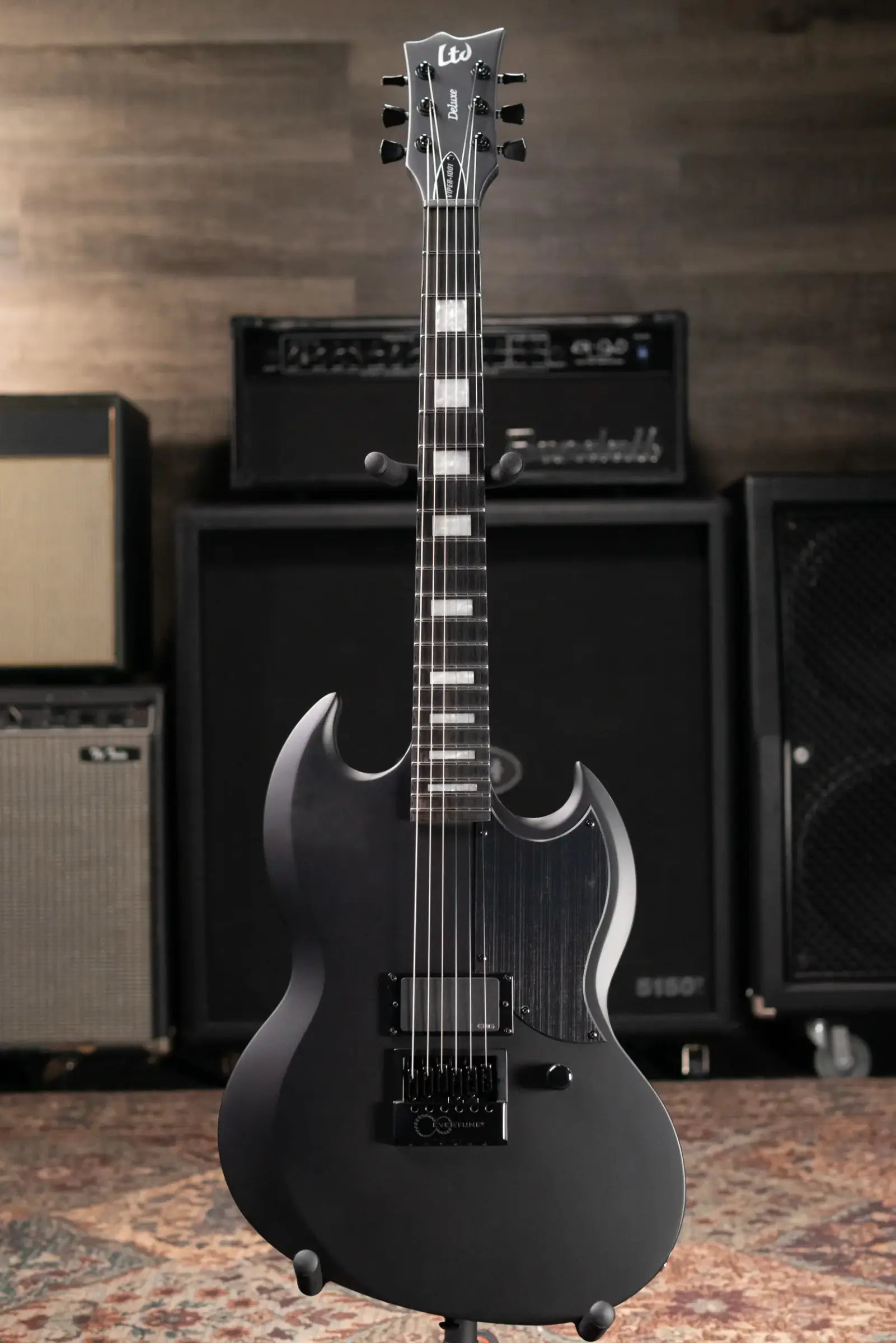 ESP LTD Viper-1001 Evertune Electric Guitar - Charcoal Metallic Satin