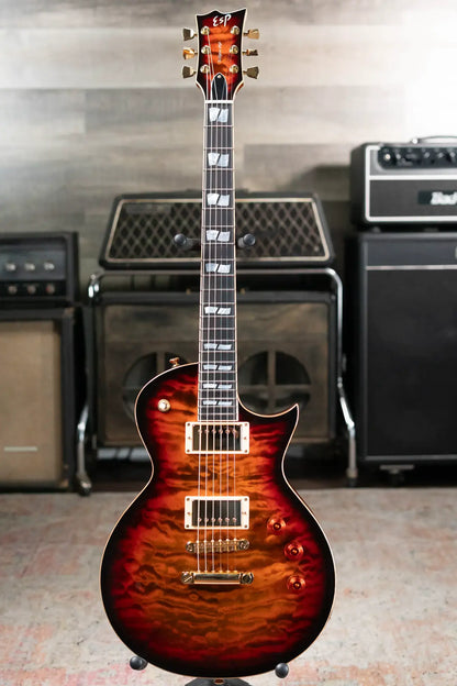 ESP USA Custom Shop Eclipse Electric Guitar - Tiger Eye Sunburst with Hardshell Case