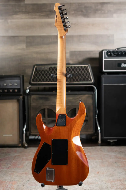 ESP USA Custom Shop M-II FR Electric Guitar - Tiger Eye Sunburst with Hardshell Case