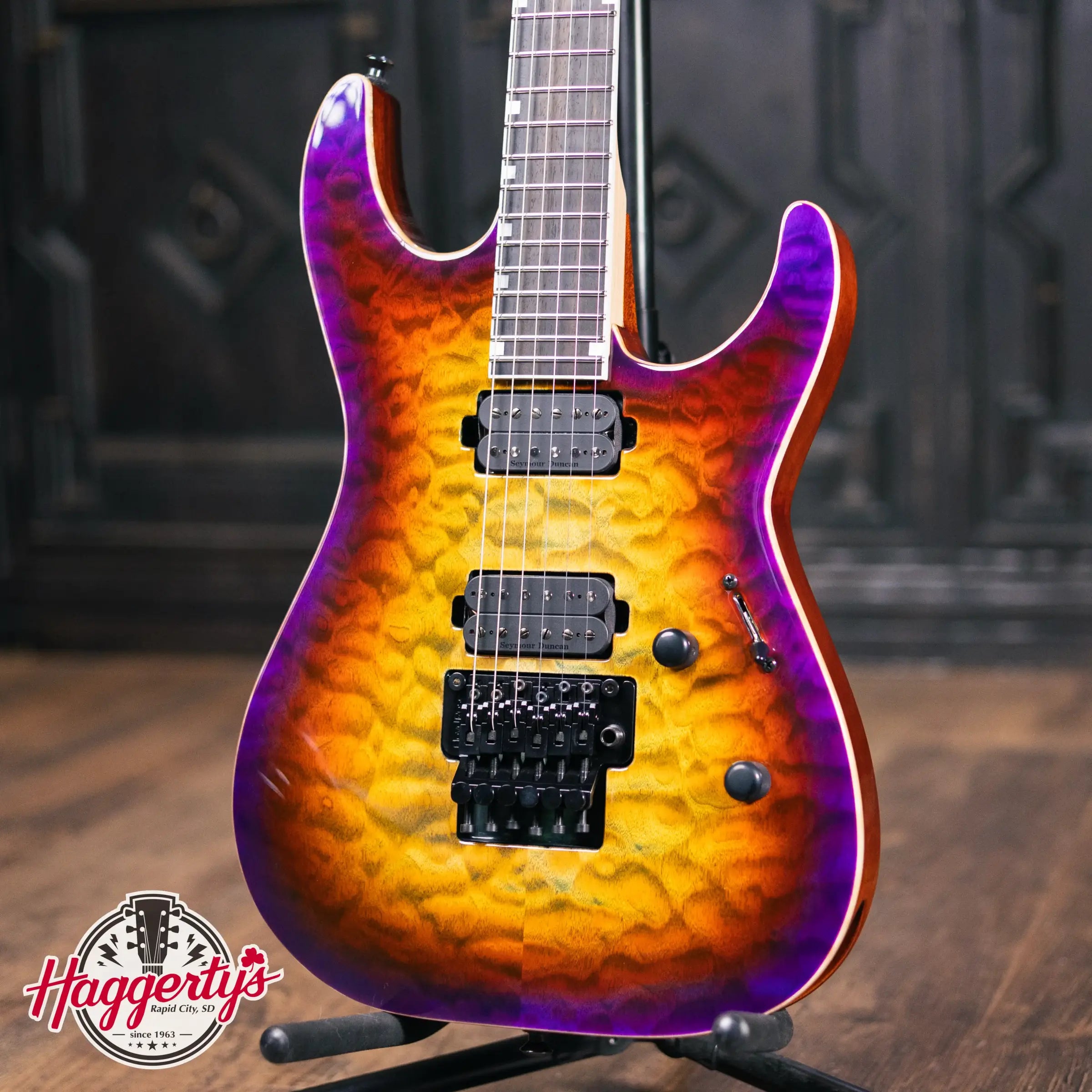 ESP USA Custom Shop M-II FR-DLX Electric Guitar - Lynch Burst with Hardshell Case