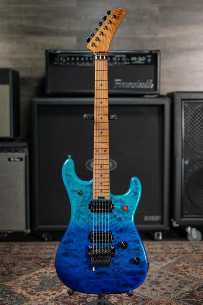 EVH 5150 Series DX QM Electric Guitar - Pacific Drift with Gig Bag