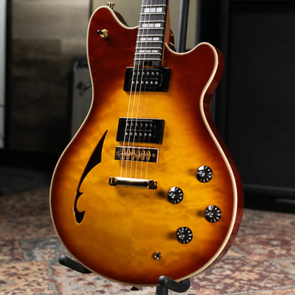 EVH SA-126 Special QM Semi-Hollow Electric Guitar - Tobacco Sunburst with Hardshell Case - Used