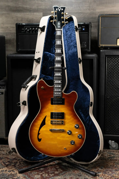 EVH SA-126 Special QM Semi-Hollow Electric Guitar - Tobacco Sunburst with Hardshell Case - Used