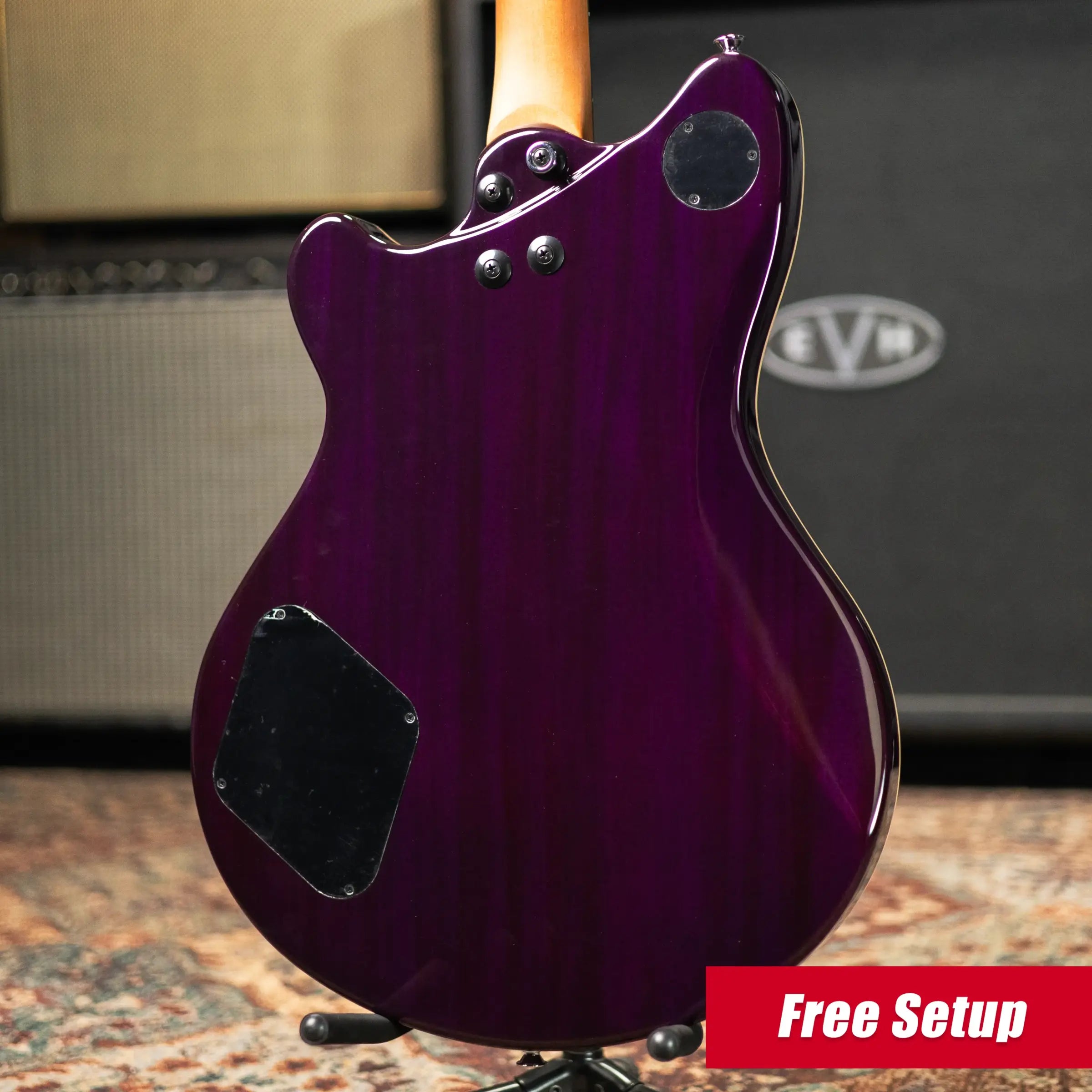 EVH SA-126 Special Quilted Maple Semi-Hollow Electric Guitar - Transparent Purple with Hardshell Case