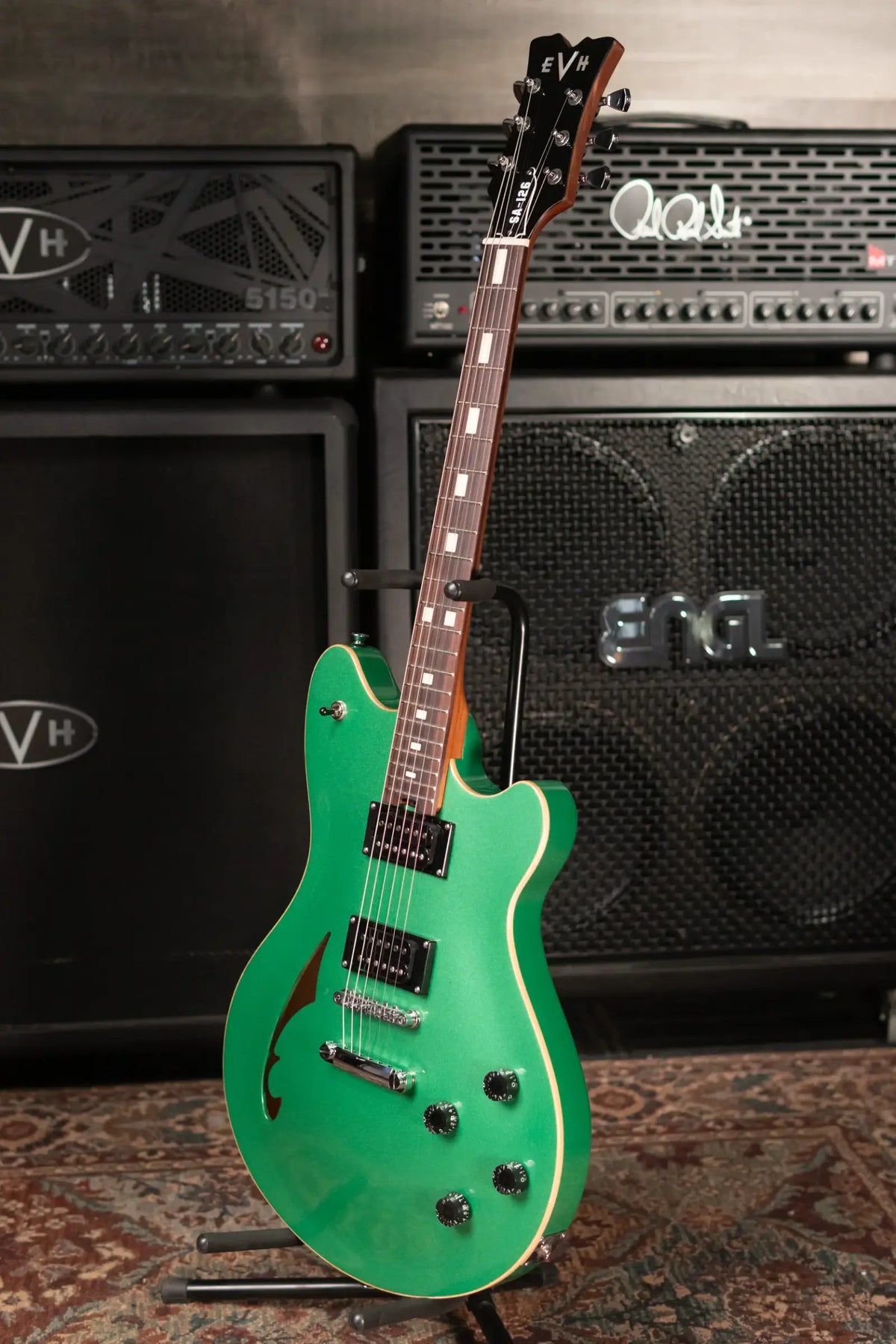 EVH SA-126 Standard Semi-Hollow Electric Guitar - Pelham Green