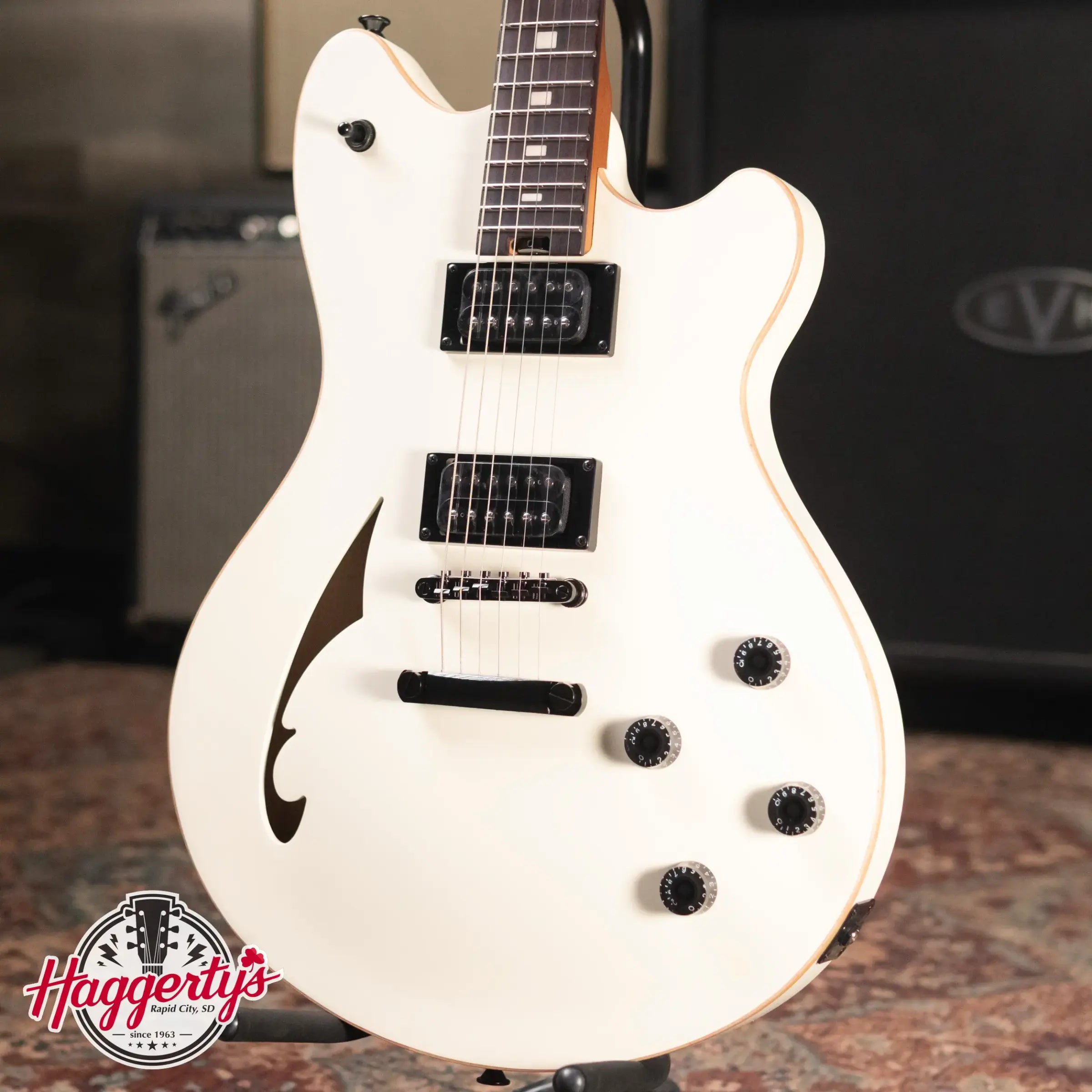 EVH SA-126 Standard Semi-Hollow Electric Guitar - Satin Vintage White
