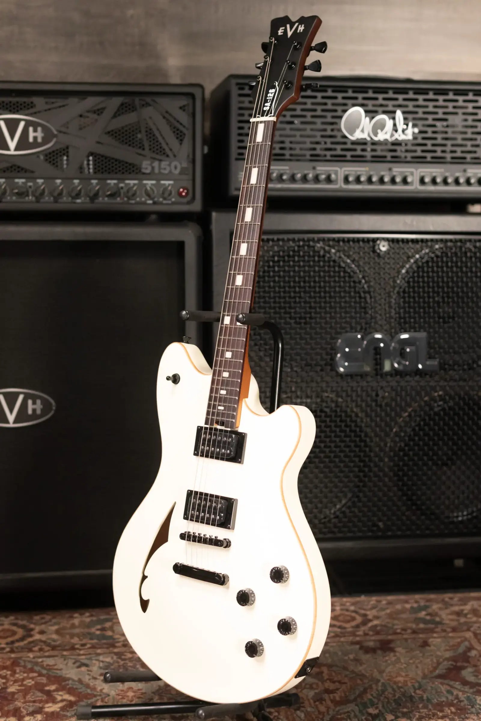 EVH SA-126 Standard Semi-Hollow Electric Guitar - Satin Vintage White