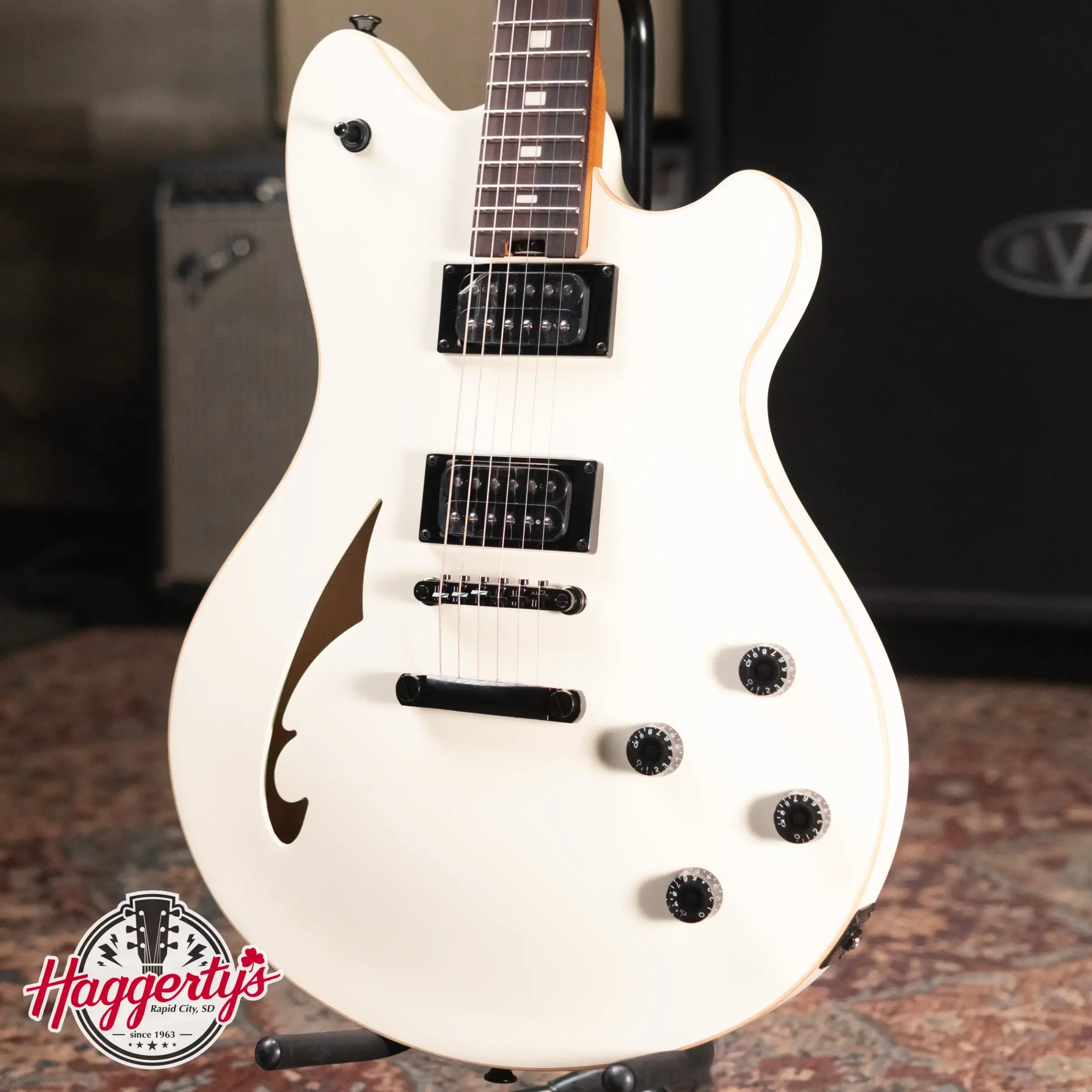 EVH SA-126 Standard Semi-Hollow Electric Guitar - Satin Vintage White
