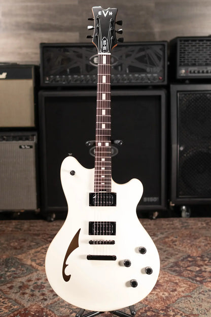 EVH SA-126 Standard Semi-Hollow Electric Guitar - Satin Vintage White - Demo