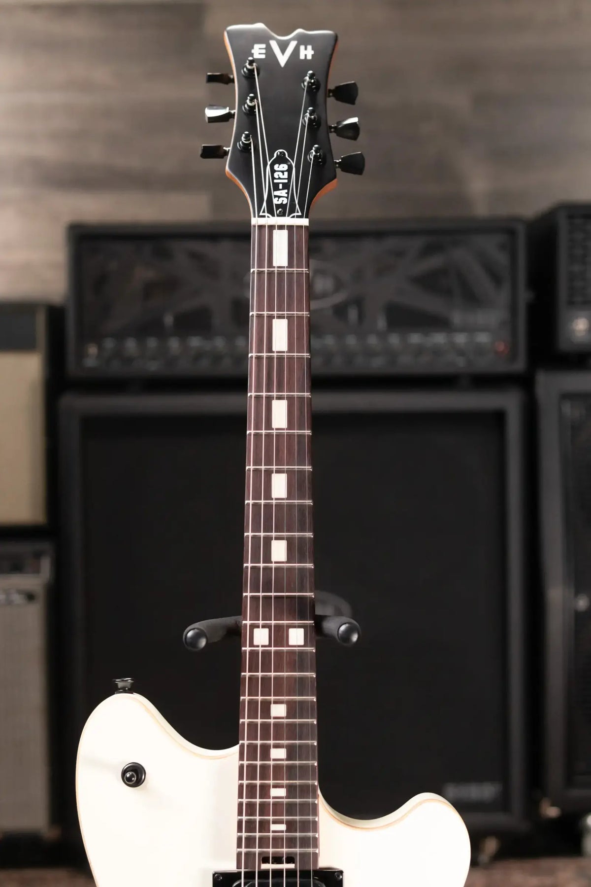 EVH SA-126 Standard Semi-Hollow Electric Guitar - Satin Vintage White - Demo