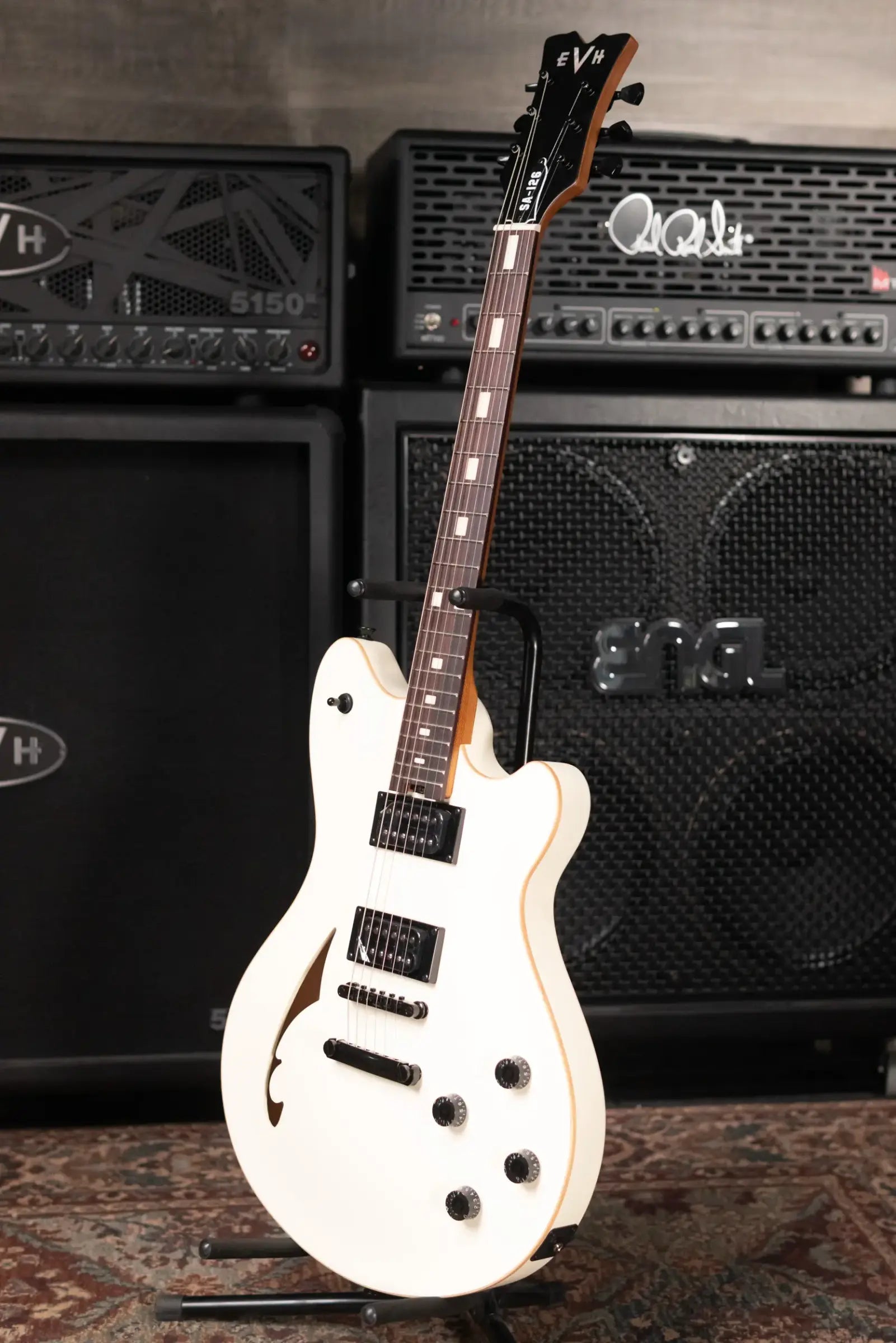 EVH SA-126 Standard Semi-Hollow Electric Guitar - Satin Vintage White