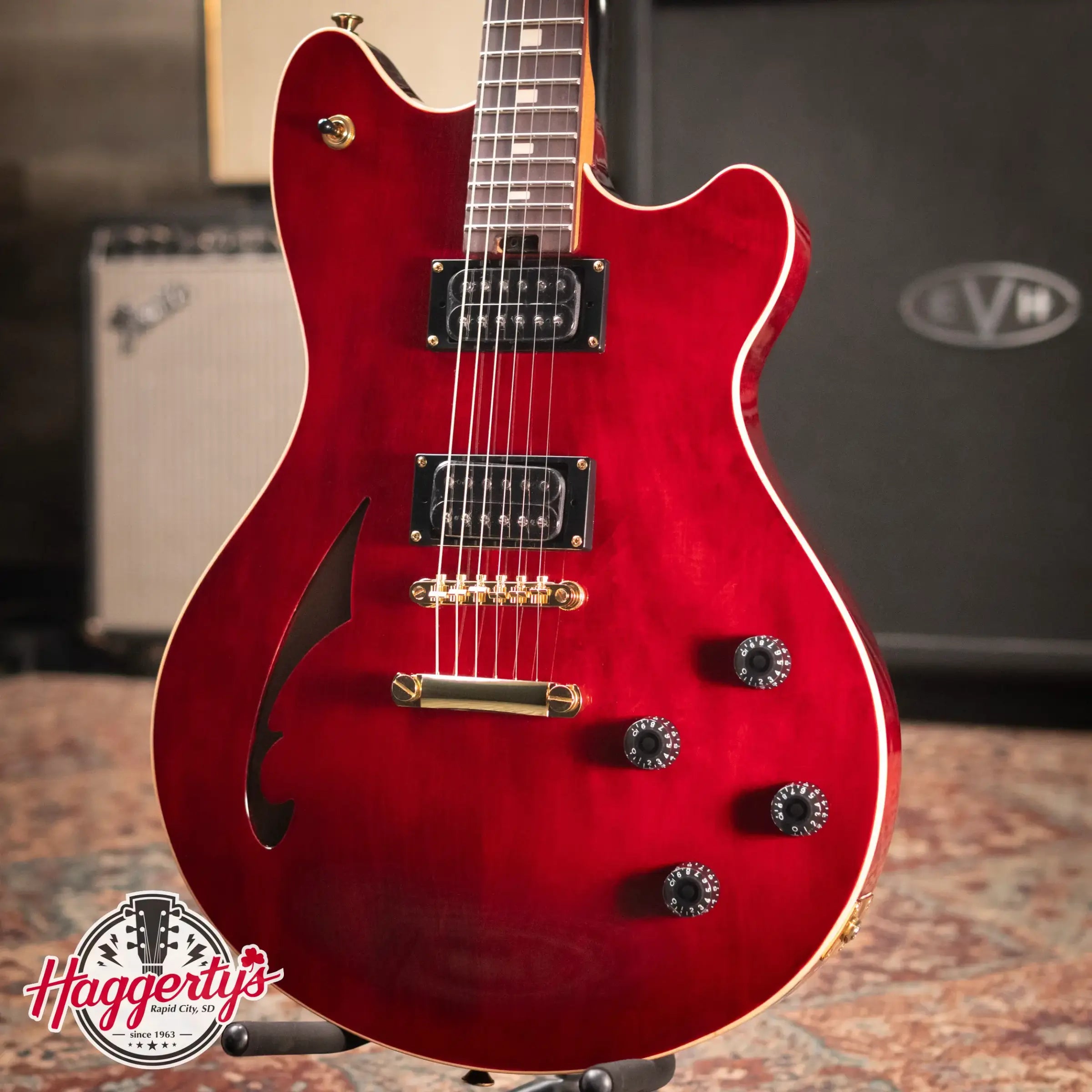 EVH SA-126 Standard Semi-Hollow Electric Guitar - Wine Red