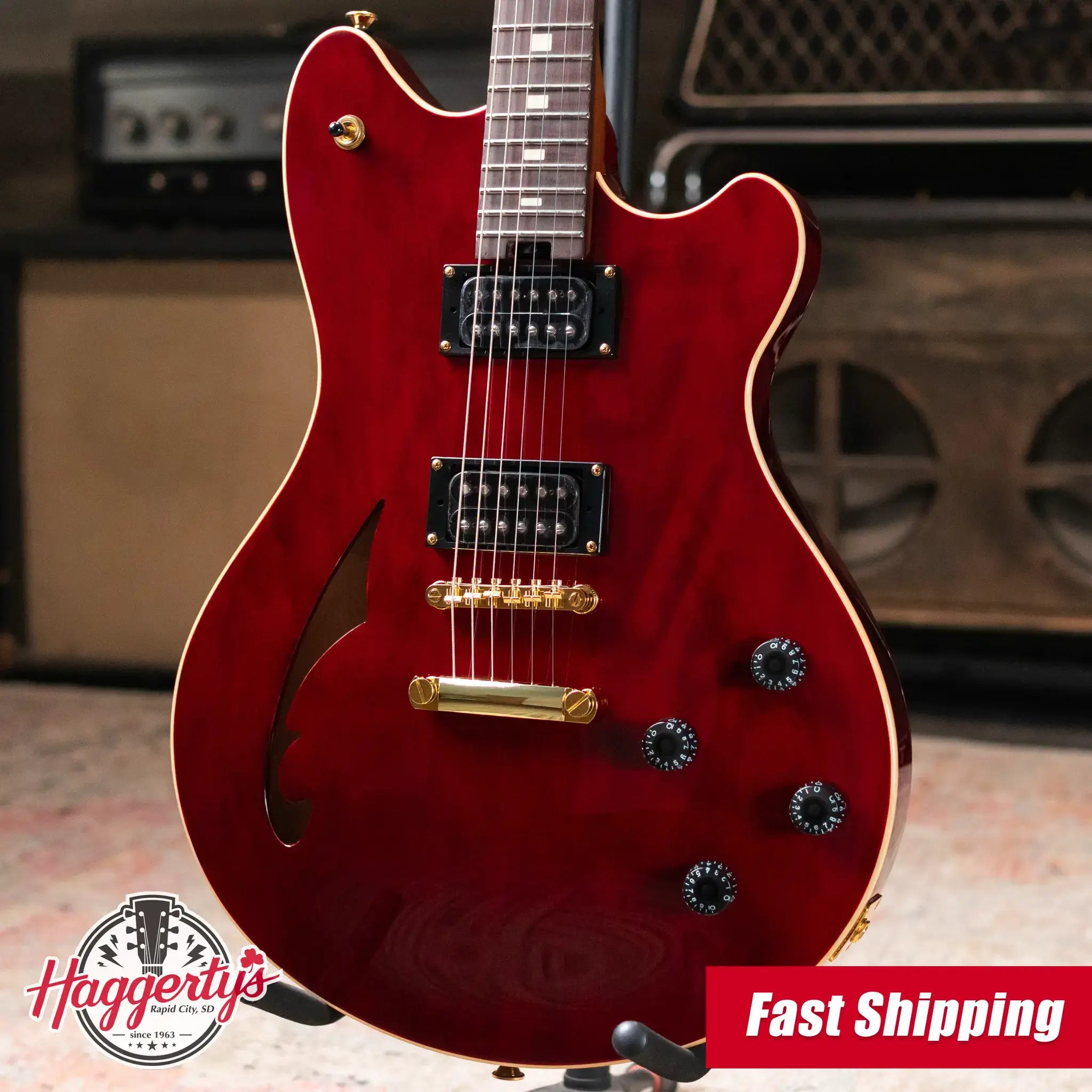 EVH SA-126 Standard Semi-Hollow Electric Guitar - Wine Red