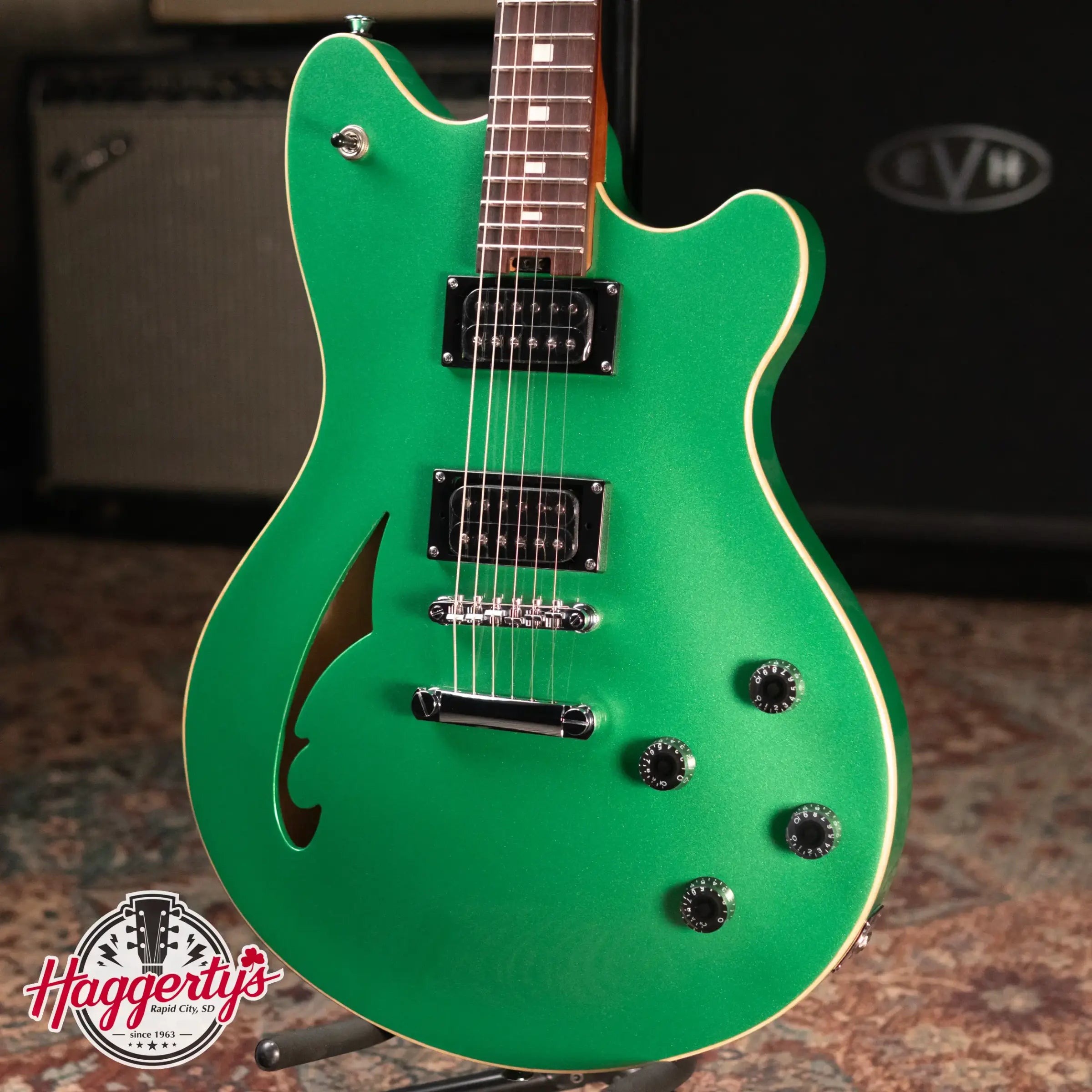 EVH SA-126 Standard Semi-Hollowbody Electric Guitar - Pelham Green