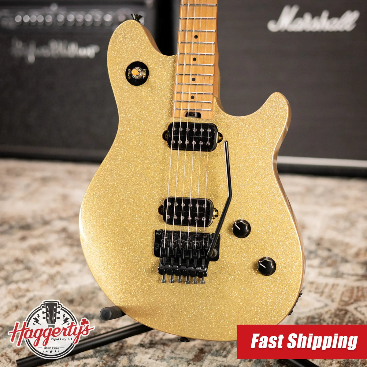 EVH Wolfgang Standard Electric Guitar - Gold Sparkle - with Epiphone Gig Bag - Used