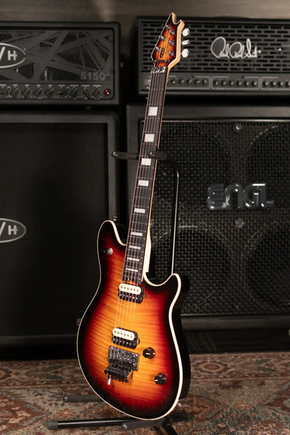 EVH Custom Shop USA Wolfgang Electric Guitar - 5A Flamed Maple 3-Tone Sunburst with Hardshell Case