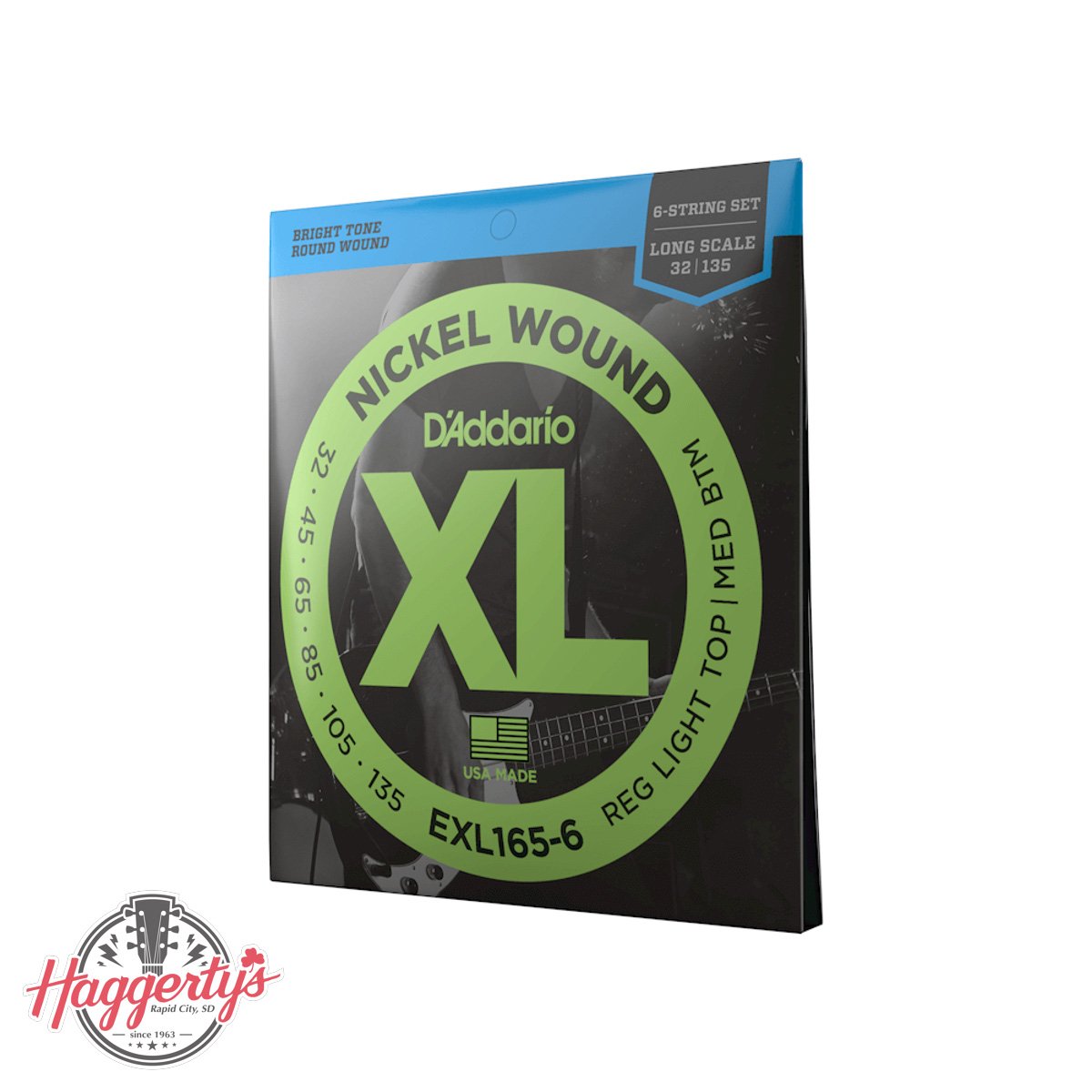 D'Addario EXL165-6 Bass Strings Custom Light 6-String 32-135