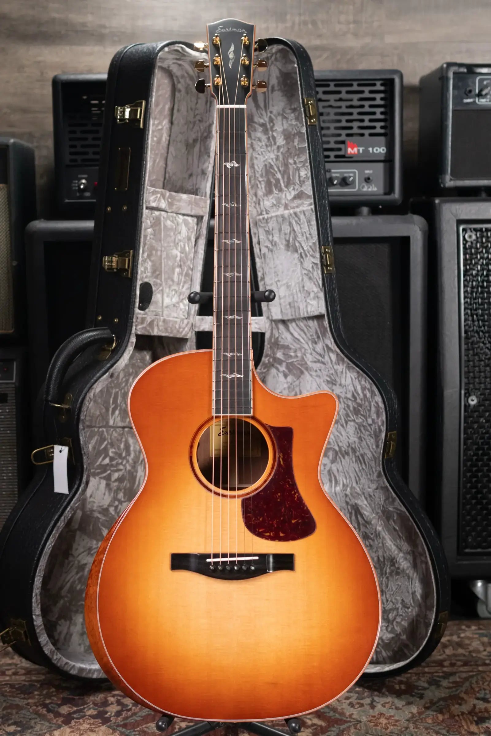 Eastman AC522CE-GB Grand Auditorium Acoustic/Electric Guitar - Goldburst with Hardshell Case